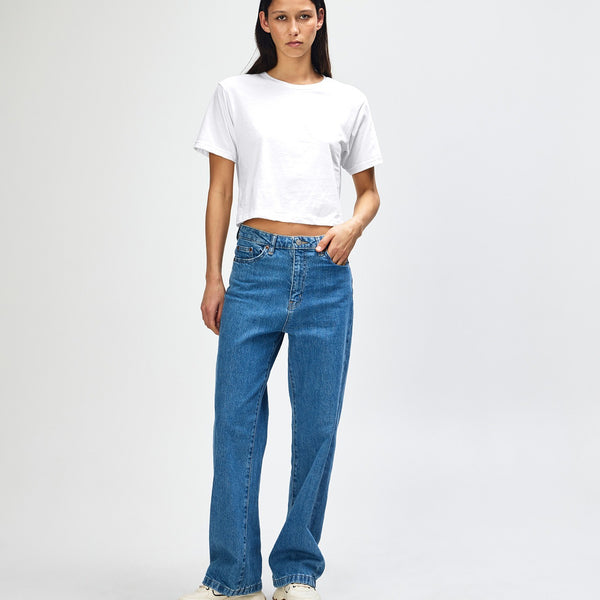 American Apparel 102 Boxy Cropped T-Shirt (White)