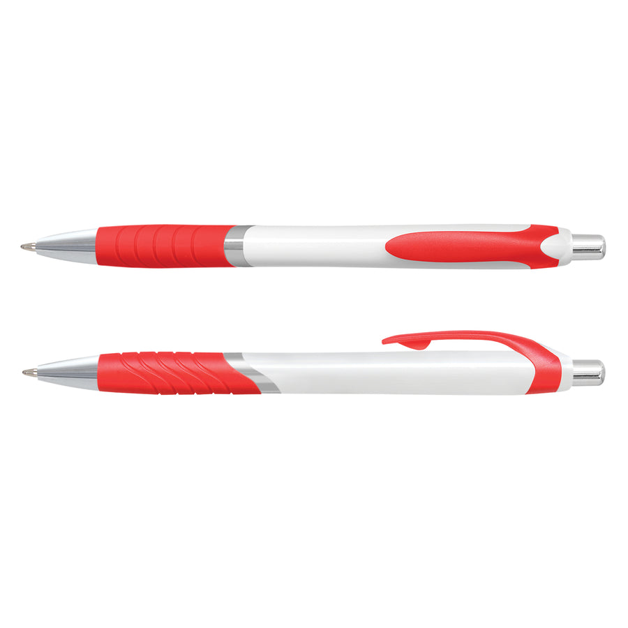 Quartz Jet Pen -  White Barrel (Red)