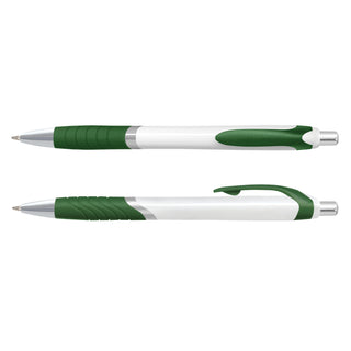 Quartz Jet Pen -  White Barrel (Dark Green)