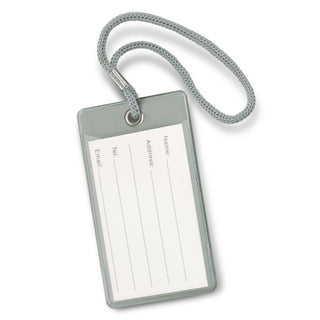 Venture Luggage Tag (White/Silver) — Back