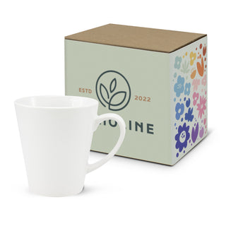 Basin Latte Coffee Mug (White) — Gift Box Sleeve