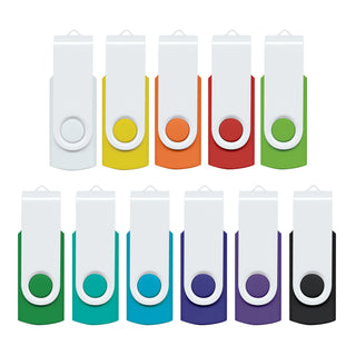 Vector Helix 4GB Mix & Match Flash Drive (Black) — White Clip