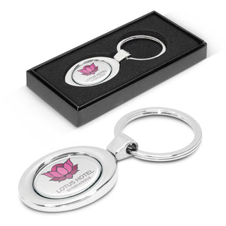 Chrome Oval Metal Key Ring (Shiny Chrome)