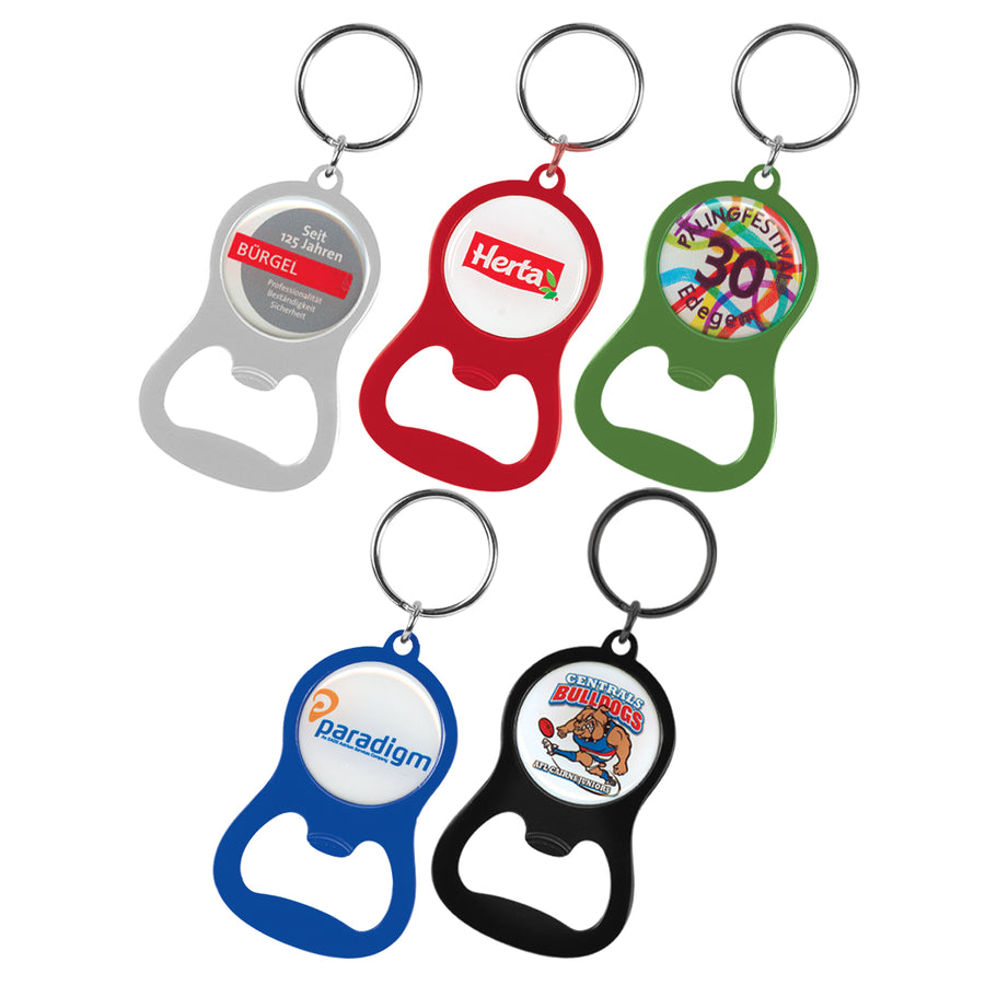 Fob Chevron Bottle Opener Key Ring (Matte Silver)