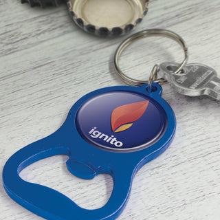 Fob Chevron Bottle Opener Key Ring (Matte Green) — Feature