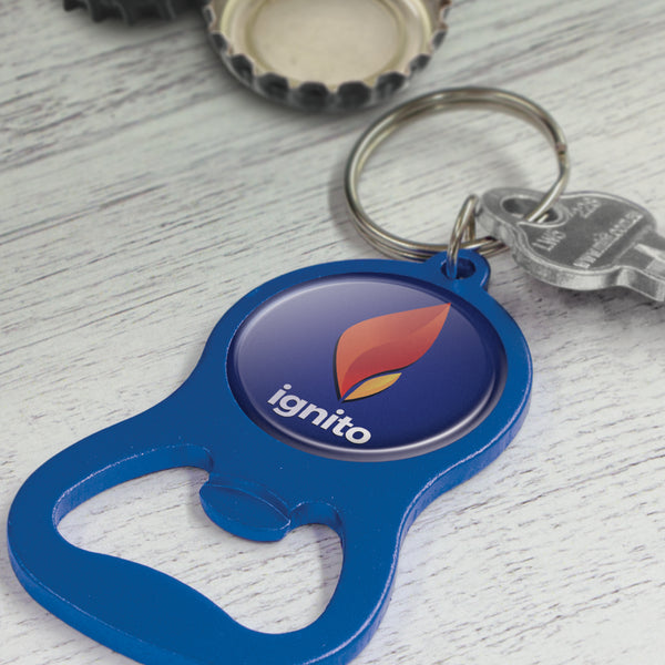 Fob Chevron Bottle Opener Key Ring (Matte Red)
