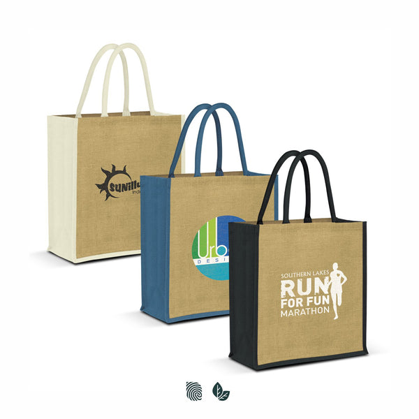 Harbour Jute Tote Bag (Natural/Black)