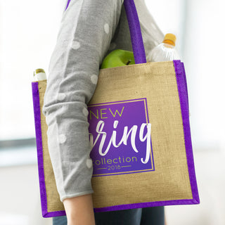 Merino Jute Tote Bag (Red) — Feature