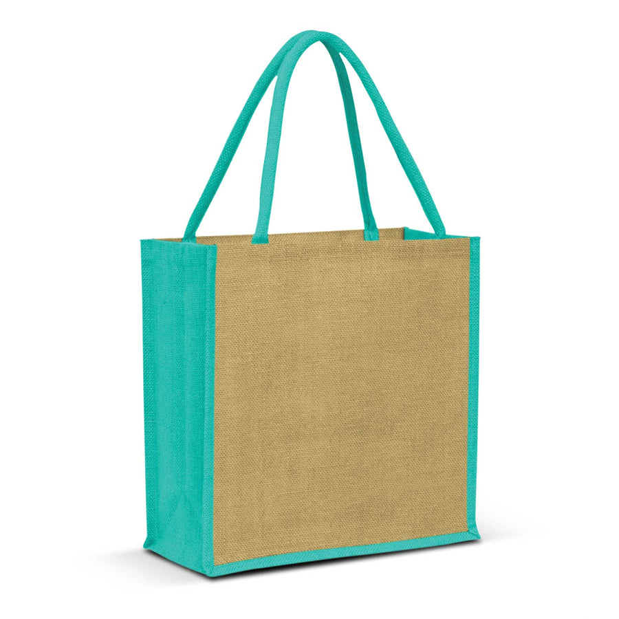 Merino Jute Tote Bag (Teal)