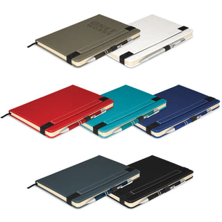 Grain Notebook with Pen (Gunmetal)