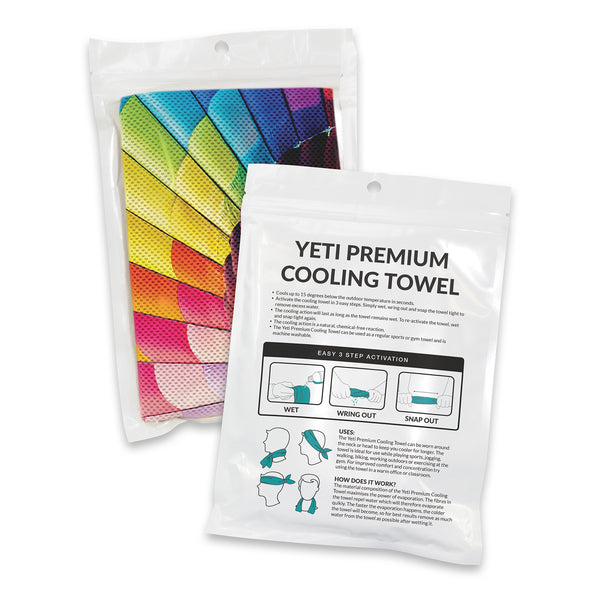 Shore Premium Cooling Towel - Full Colour - Pouch (White)