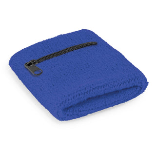 Current Wrist Sweat Band with Pocket (Dark Blue)