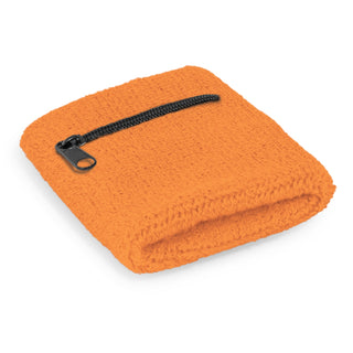 Current Wrist Sweat Band with Pocket (Orange)