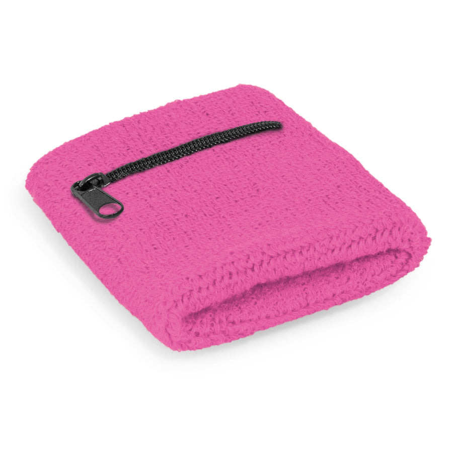 Current Wrist Sweat Band with Pocket (Pink)