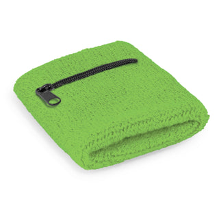 Current Wrist Sweat Band with Pocket (Bright Green)