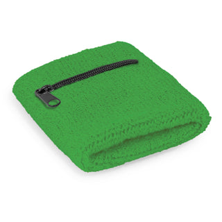 Current Wrist Sweat Band with Pocket (Dark Green)