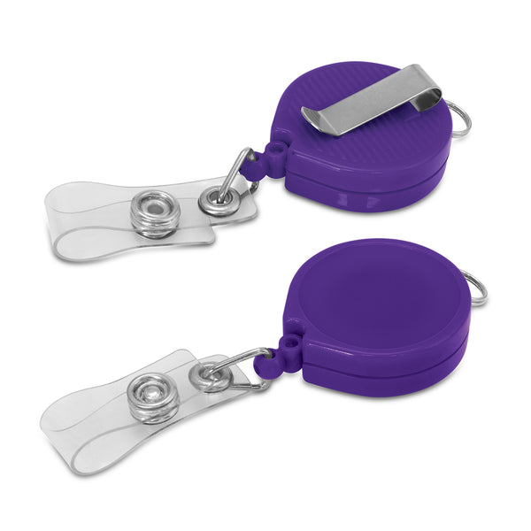 Clip Retractable ID Holder (Purple)