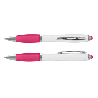Slate Stylus Pen - White Barrel (Pink)