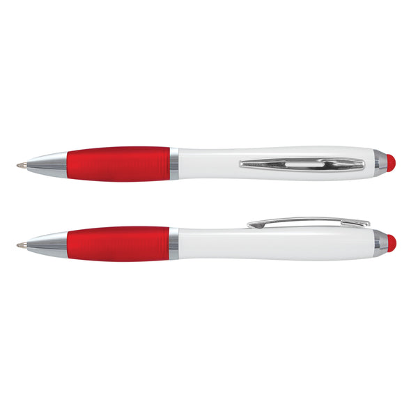 Slate Stylus Pen - White Barrel (Red)