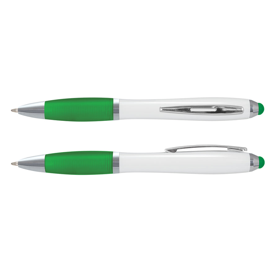 Slate Stylus Pen - White Barrel (Dark Green)