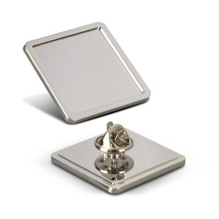 Crest Lapel Pin - Square Large (Silver)