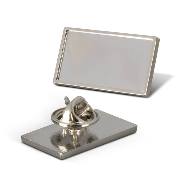 Crest Lapel Pin - Rectangle (Silver)