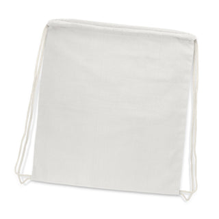 Canvas Cotton Drawstring Backpack (White)