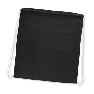 Canvas Cotton Drawstring Backpack (Black)