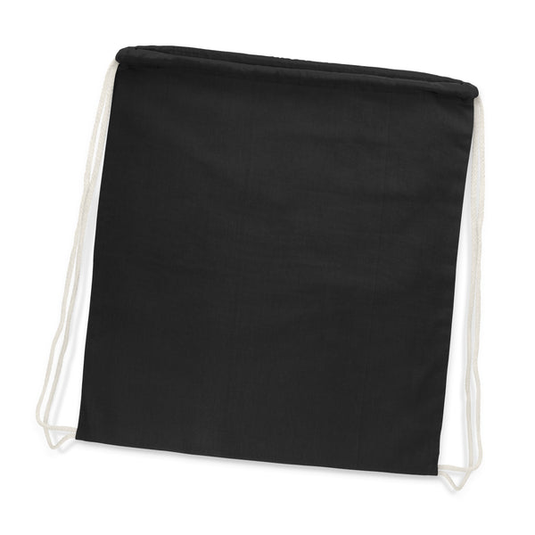 Canvas Cotton Drawstring Backpack (Black)