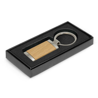 Timber Key Ring (Natural/Silver) — Gift Box