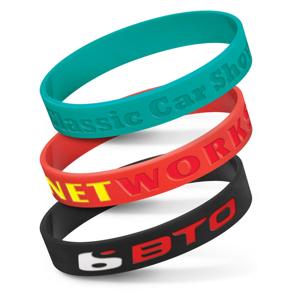 Silicone Silicone Wrist Band - Debossed (Dark Green)