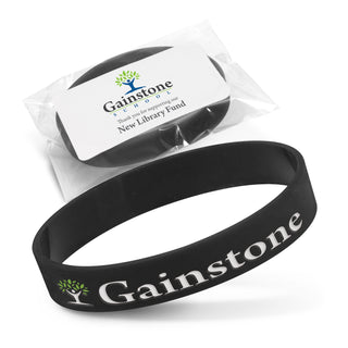 Silicone Silicone Wrist Band - Debossed (Bright Green) — Colour Fill
