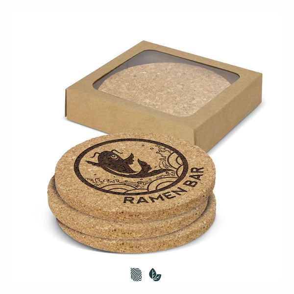 Cork Stone Cork Coaster Round - Set of 4 (Natural)