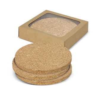 Cork Stone Cork Coaster Round - Set of 4 (Natural)