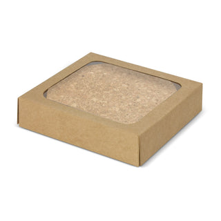Cork Stone Cork Coaster Round - Set of 4 (Natural) — Gift Box