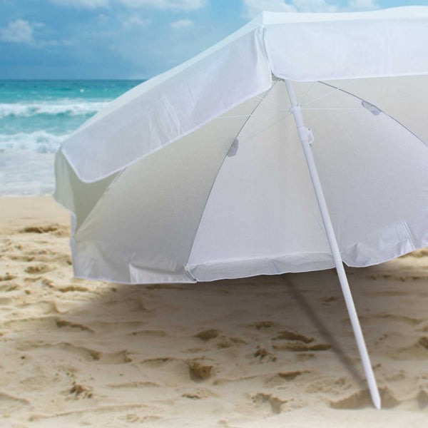 Canopy Beach Umbrella (White/Silver)