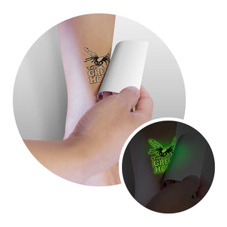 Glow Temporary Tattoo Glow in the Dark - 51mm x 51mm (White) — Feature