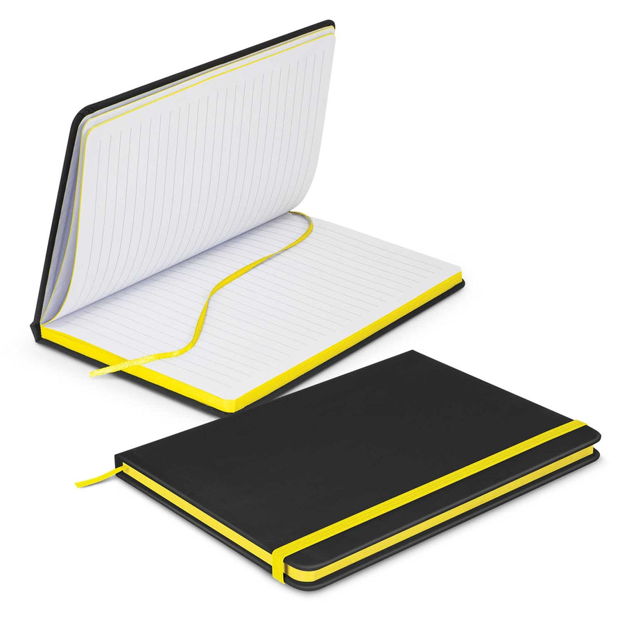 Linen Black Notebook (Yellow)
