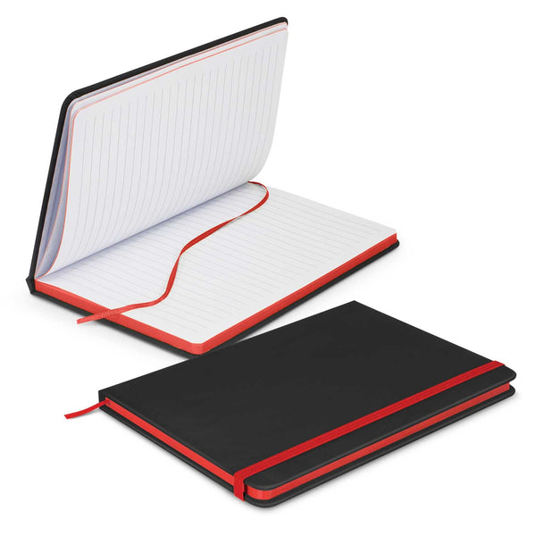 Linen Black Notebook (Red)