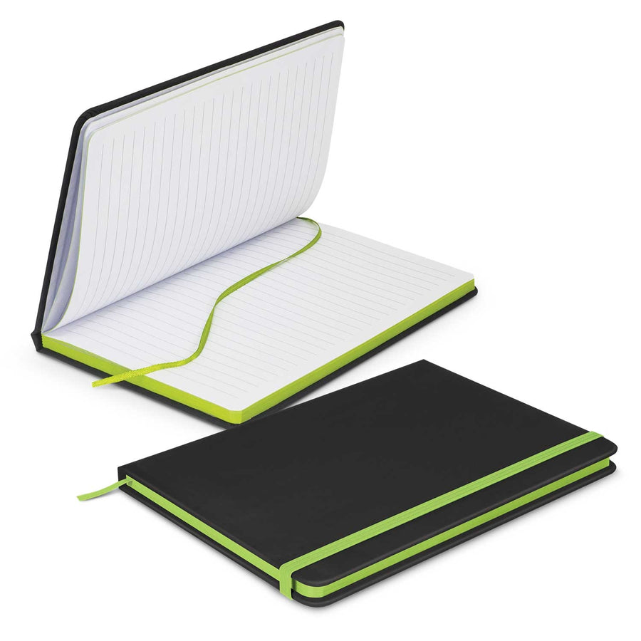 Linen Black Notebook (Bright Green)