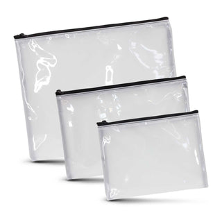 Clarity Cosmetic Bag - Large (White) — Sizes available