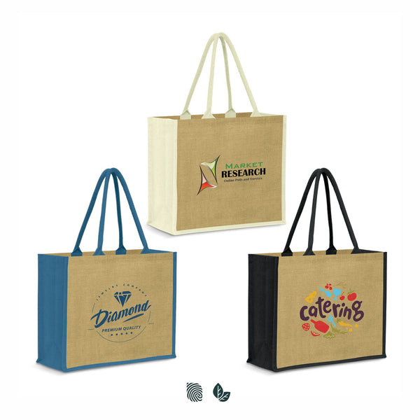 Basin Jute Tote Bag (Natural/White)