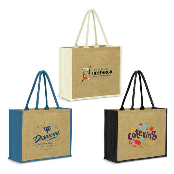 Basin Jute Tote Bag (Natural/Black)