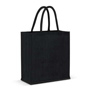 Flax Jute Tote Bag - Colour Match (Black)