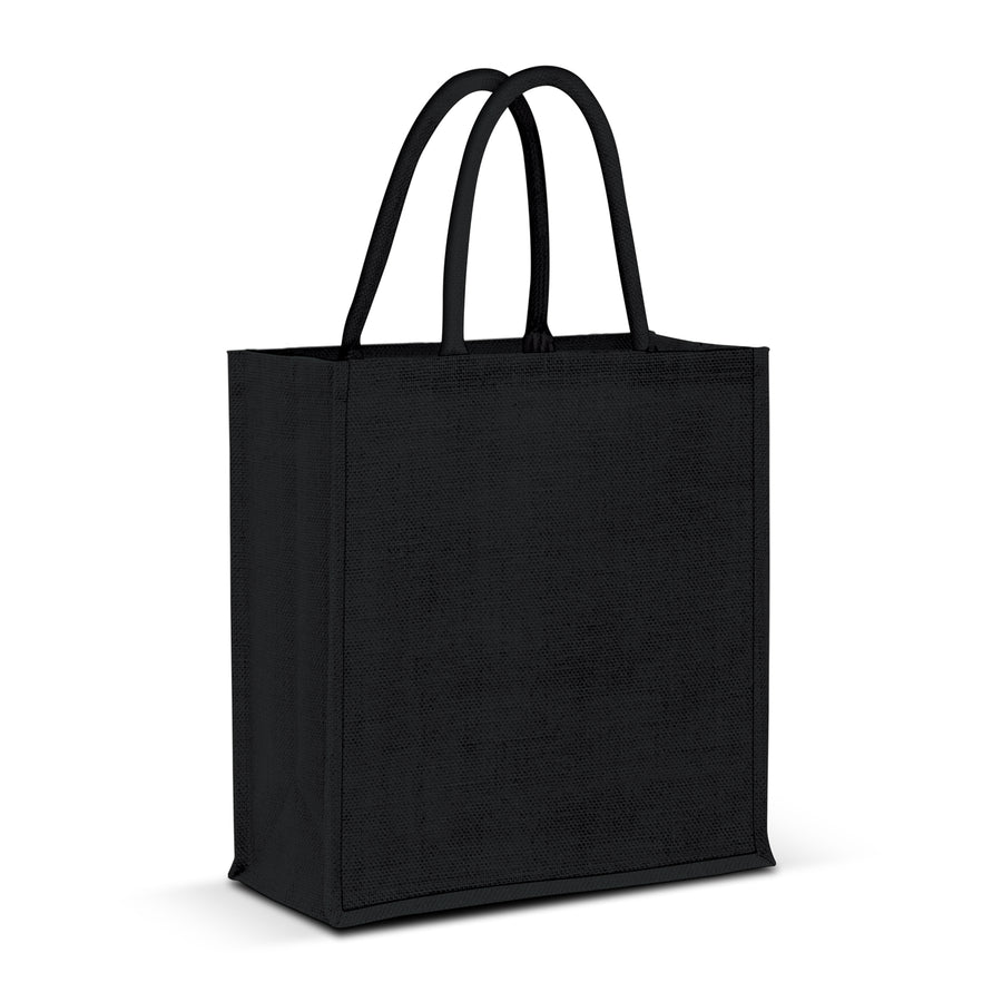 Flax Jute Tote Bag - Colour Match (Black)