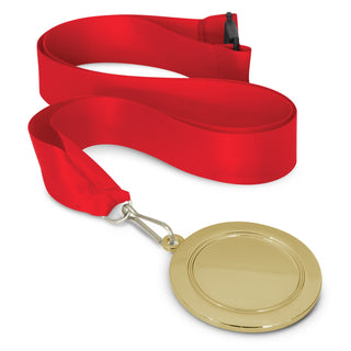 Crest Medal - 65mm (Light Blue) — Red/Gold