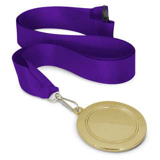 Crest Medal - 65mm (Light Blue) — Purple/Gold
