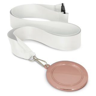 Crest Medal - 65mm (Black) — White/Bronze