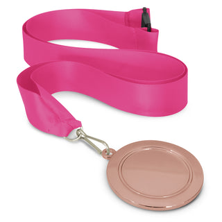 Crest Medal - 65mm (Purple) — Pink/Bronze