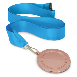 Crest Medal - 65mm (Gold) — Light Blue/Bronze